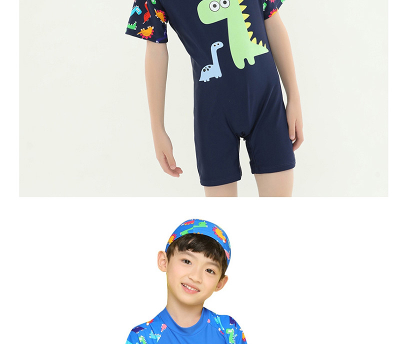 Fashion Dark Blue Dinosaur Monster Children