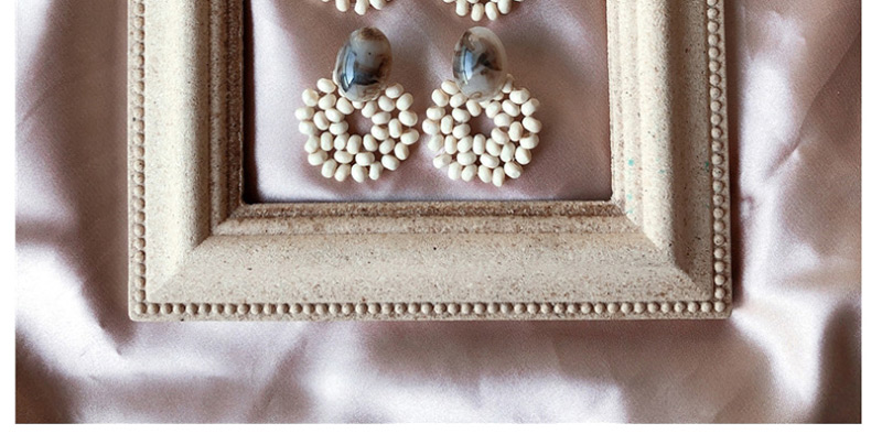 Fashion Dark Section Rice Beads Wooden Woven Earrings,Drop Earrings