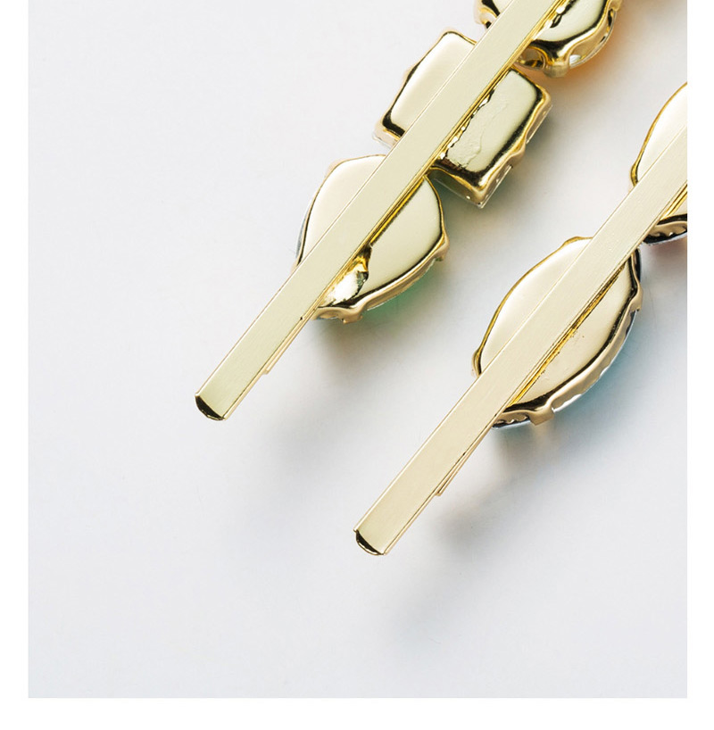Fashion Gold Alloy Pineapple Diamond Acrylic Hair Clip Set,Hairpins