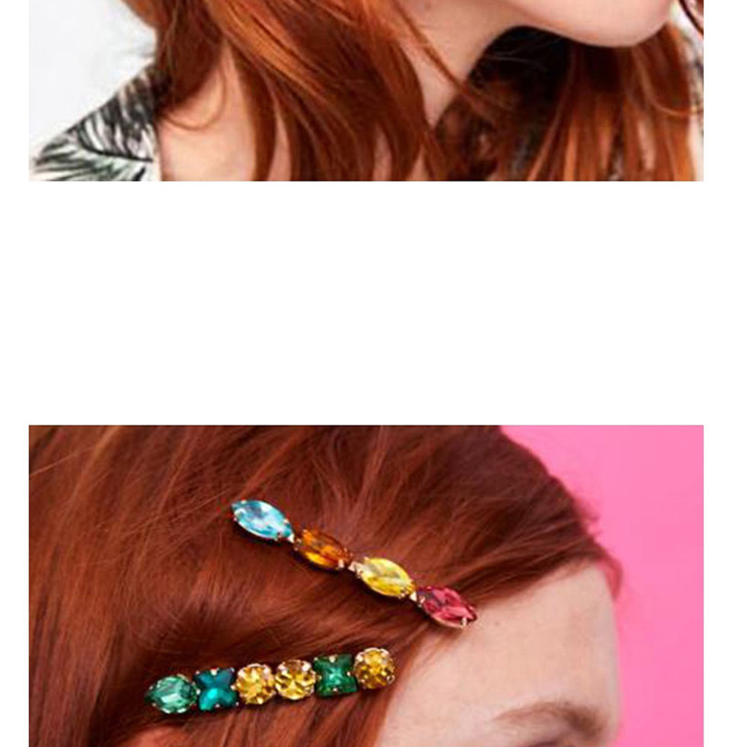 Fashion Gold Alloy Pineapple Diamond Acrylic Hair Clip Set,Hairpins