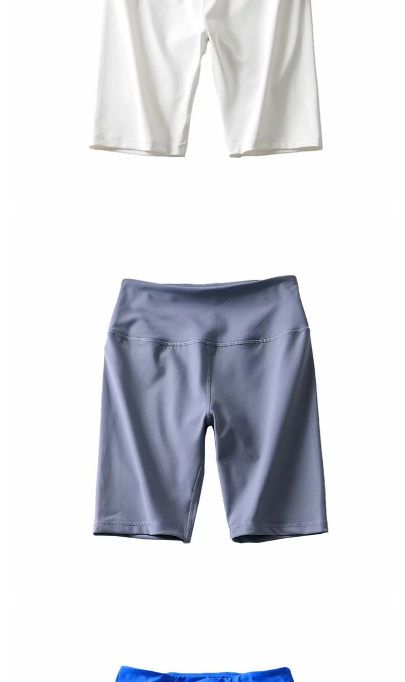 Fashion Gray Blue Solid Color Cycling Shorts,Shorts