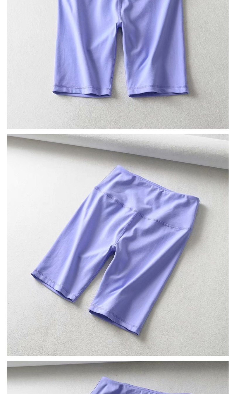 Fashion Purple Solid Color Cycling Shorts,Shorts