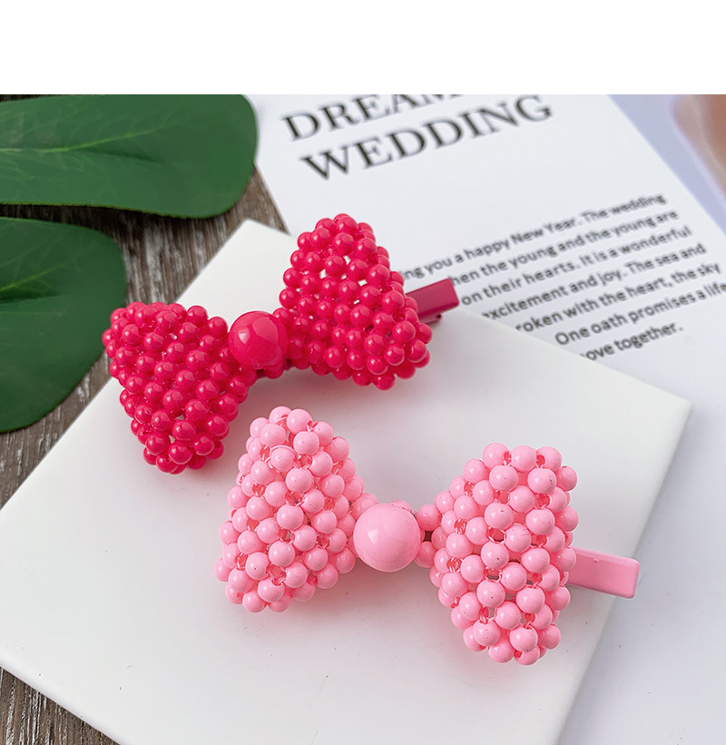 Fashion Rose Red Alloy Resin Love Duckbill Hairpin,Hairpins