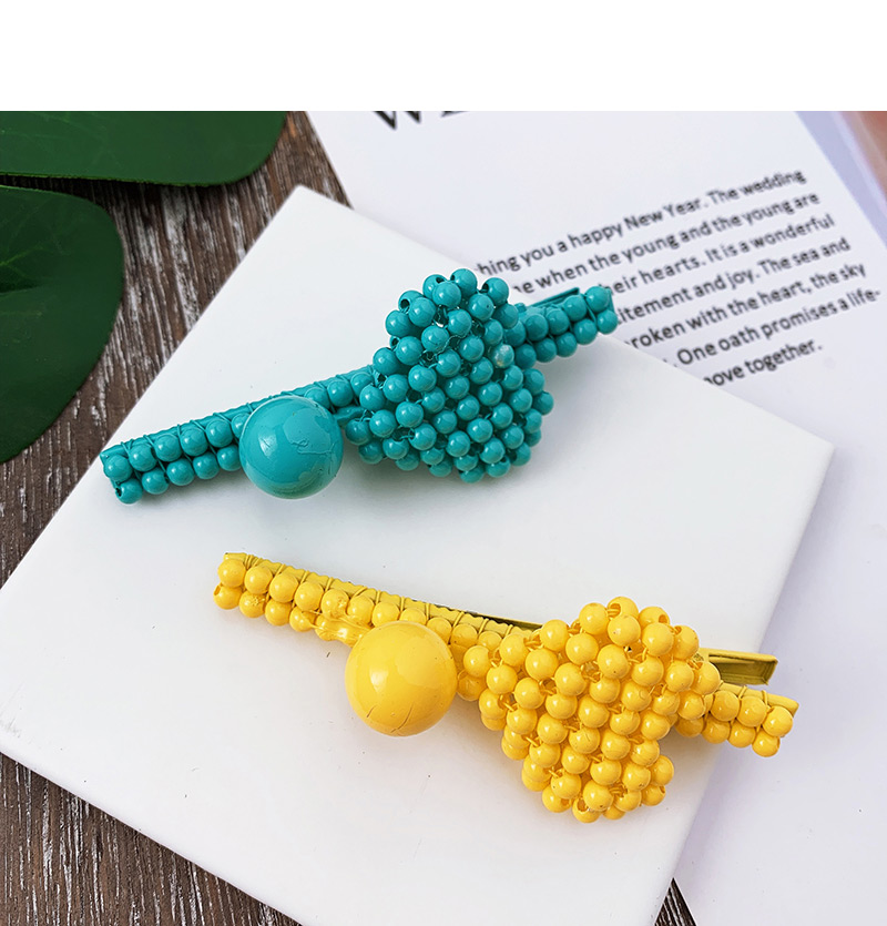Fashion Yellow Alloy Resin Three-dimensional Bow Duckbill Hairpin,Hairpins