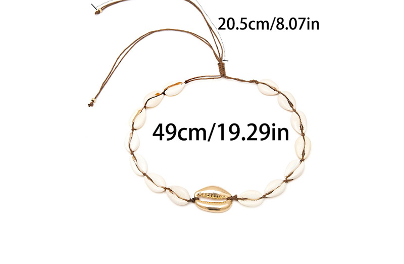 Fashion Gold Geometric Braid Adjustable Shell Necklace,Bib Necklaces