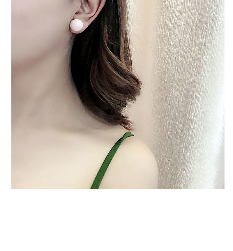 Fashion Beige Acrylic Round Earrings,Stud Earrings