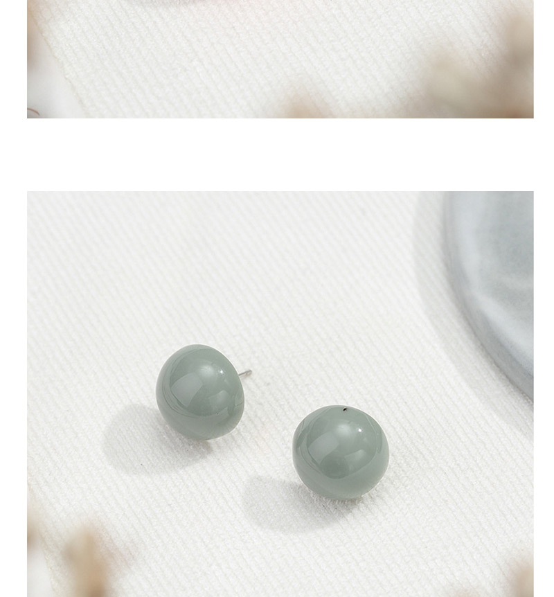 Fashion Green Acrylic Round Earrings,Stud Earrings