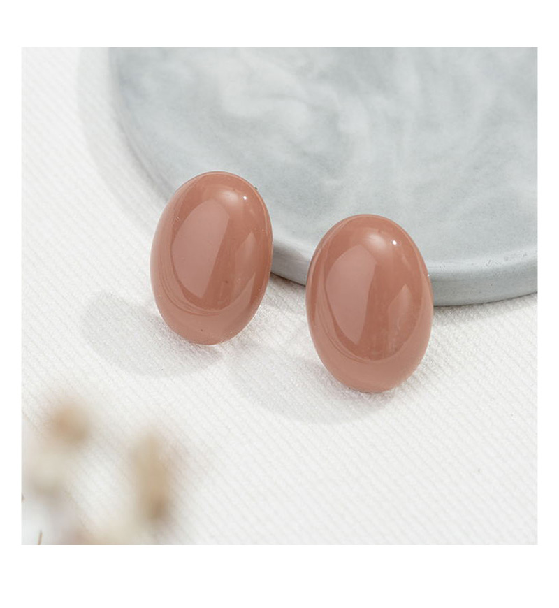Fashion Coffee Color Acrylic Oval Earrings,Stud Earrings