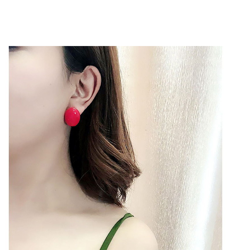 Fashion Red Acrylic Oval Earrings,Stud Earrings