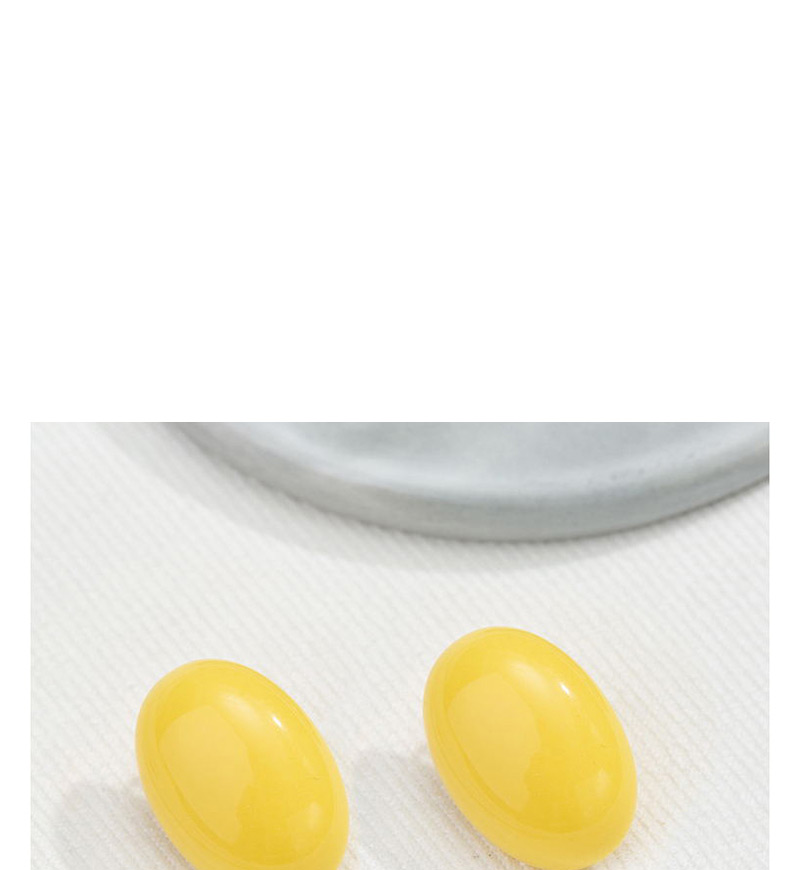 Fashion Yellow Acrylic Oval Earrings,Stud Earrings