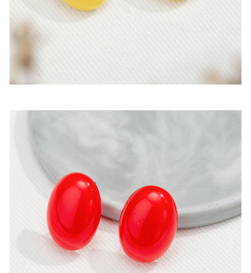 Fashion Beige Acrylic Oval Earrings,Stud Earrings