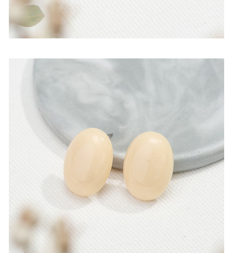 Fashion Coffee Color Acrylic Oval Earrings,Stud Earrings