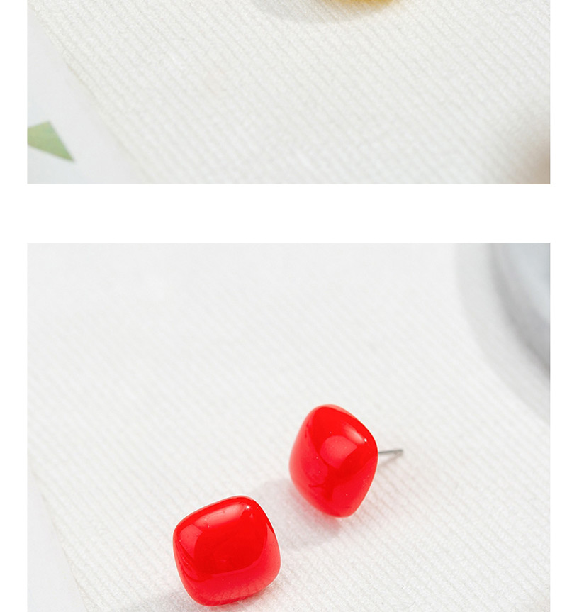 Fashion Red Acrylic Square Earrings,Stud Earrings