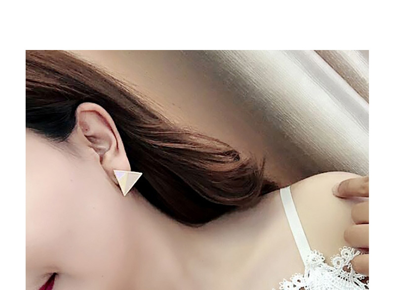 Fashion Pink Contrast Acrylic Triangle Stud Earrings,Stud Earrings