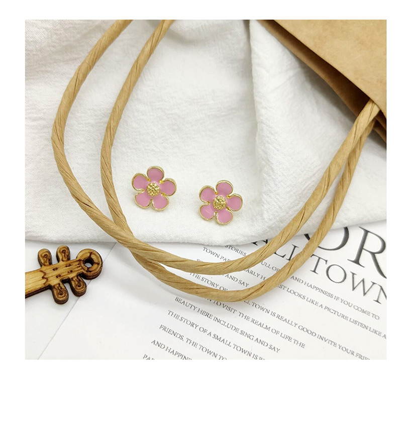 Fashion Pink Flower Earrings,Stud Earrings
