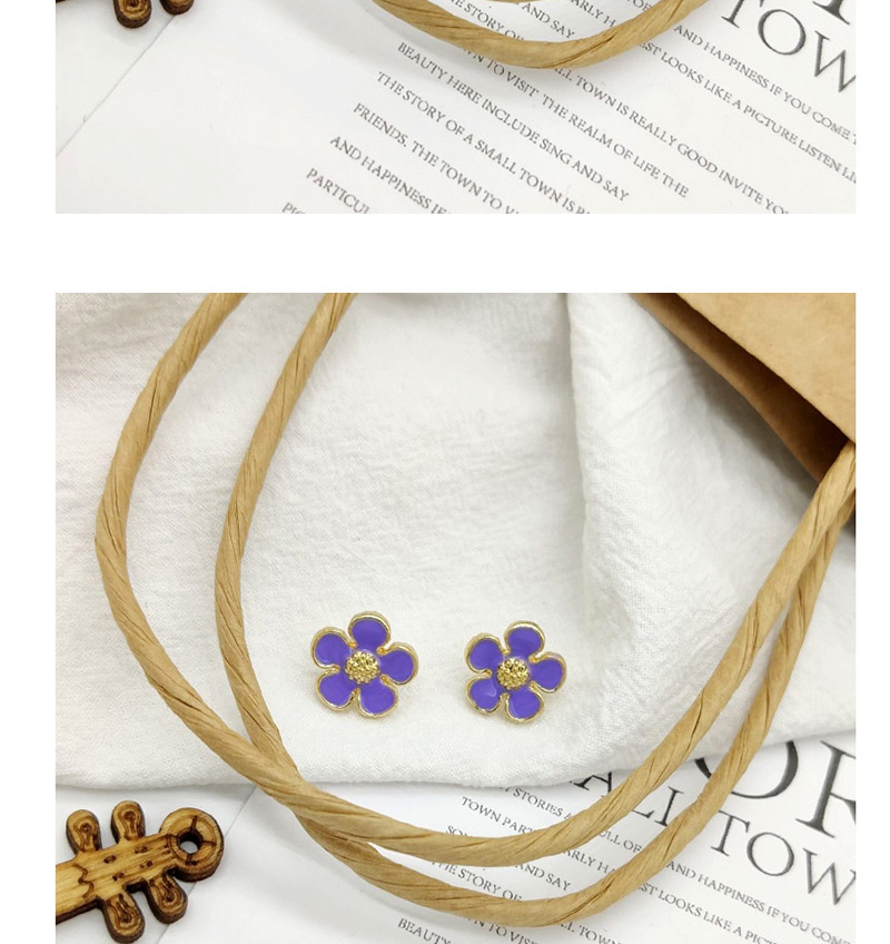 Fashion Blue Flower Earrings,Stud Earrings