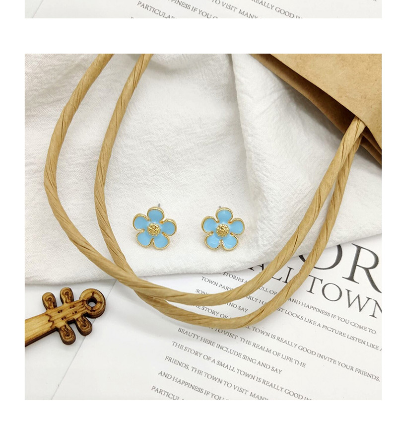 Fashion Blue Flower Earrings,Stud Earrings