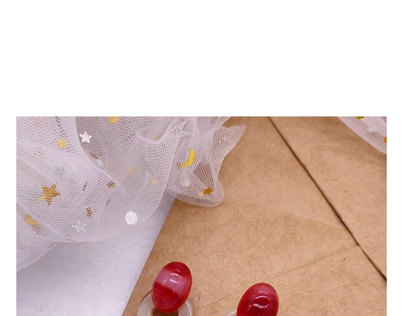 Fashion Red Colorblock Acrylic Marble Round Earrings,Drop Earrings