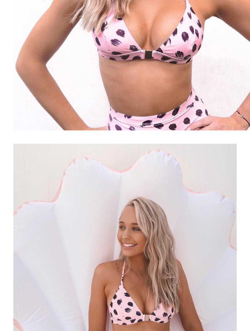 Fashion Pink Leopard High Waist Bikini,Bikini Sets