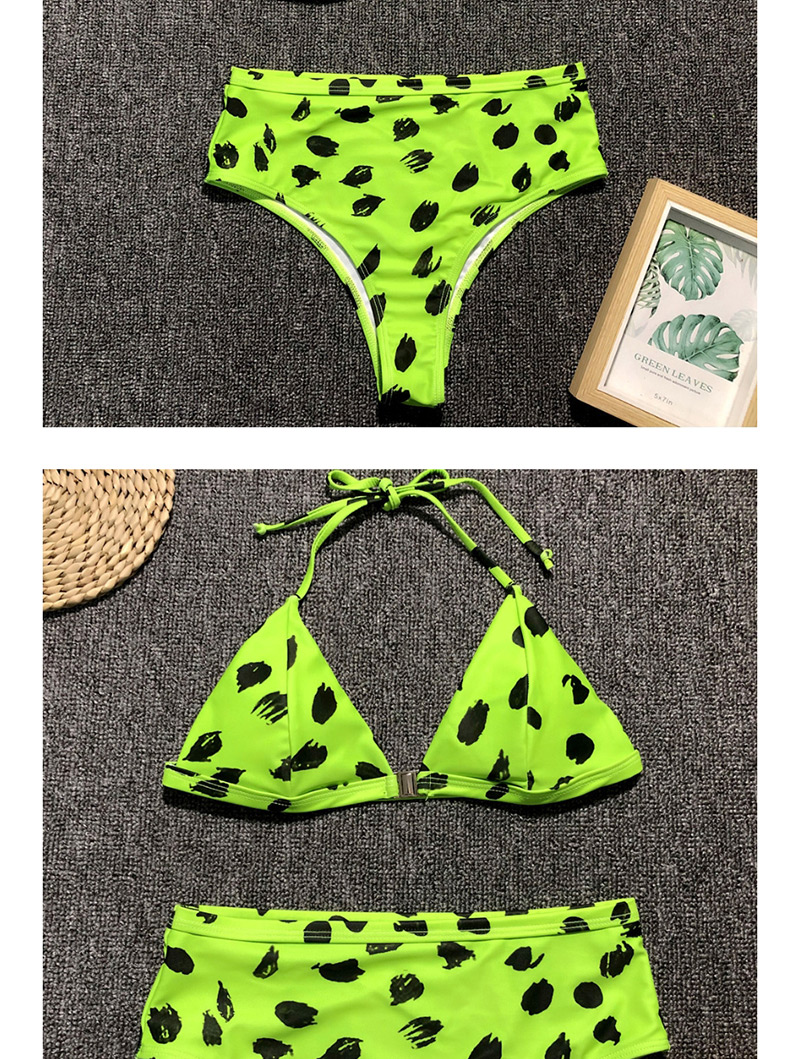 Fashion Green Leopard High Waist Bikini,Bikini Sets
