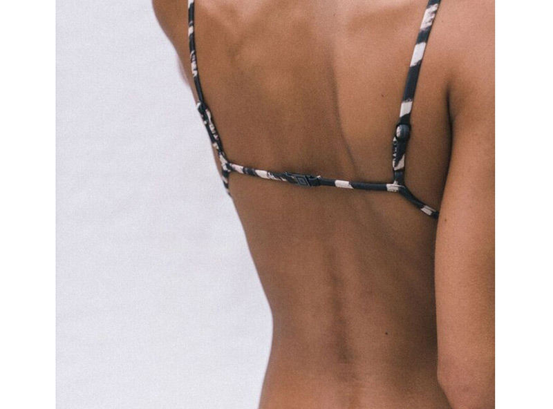 Fashion Black Printed Pleated Seersucker Split Swimsuit,Bikini Sets