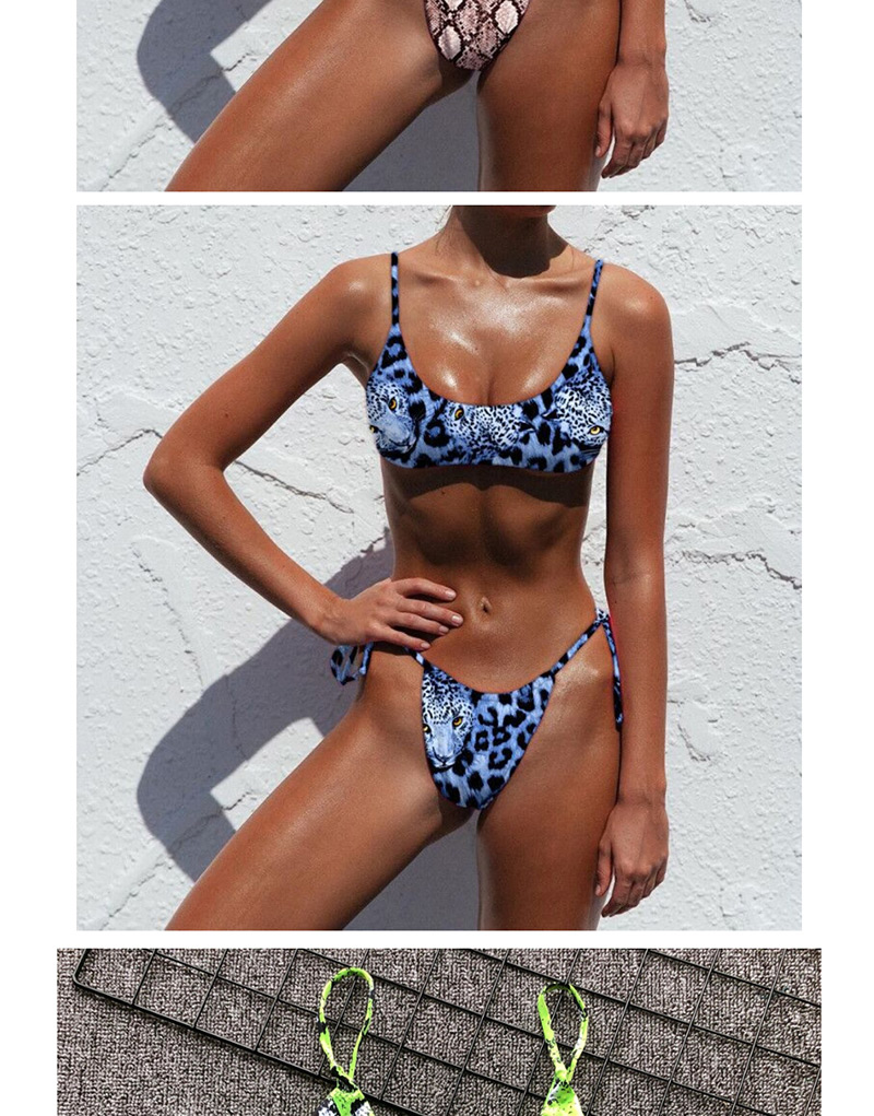 Fashion Brown Snake Printed Split Swimsuit,Bikini Sets