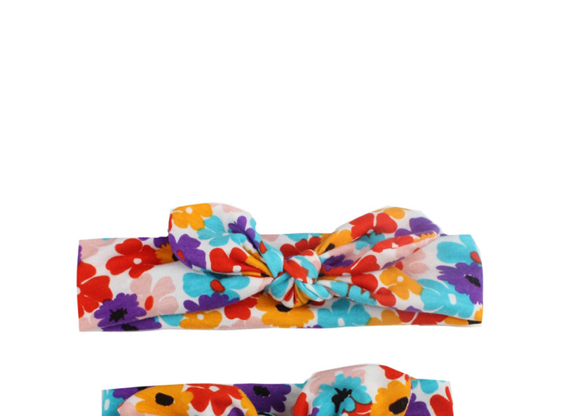 Fashion White Color Printed Rabbit Ear Headband + Bow Tie Belt Parent-child Suit,Hair Ribbons