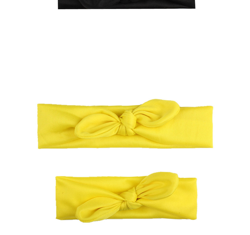 Fashion Yellow Knotted Bow Hair Band Parent-child Suit,Hair Ribbons