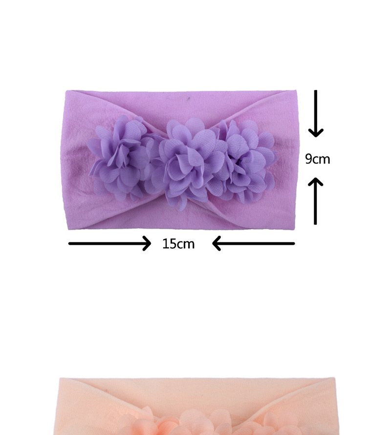 Fashion Purple Chiffon Flower Nylon Baby Hair Band,Hair Ribbons