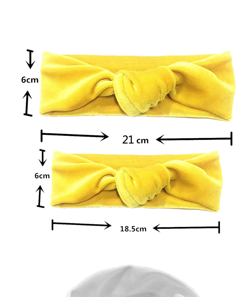 Fashion Yellow Cotton Stretch Knotted Gold Velvet Parent-child Hair Band,Hair Ribbons