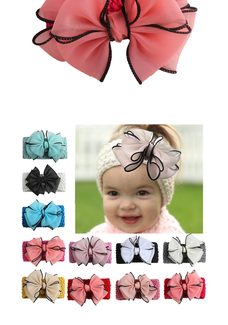 Fashion Pink Chiffon Bow Yarn Children