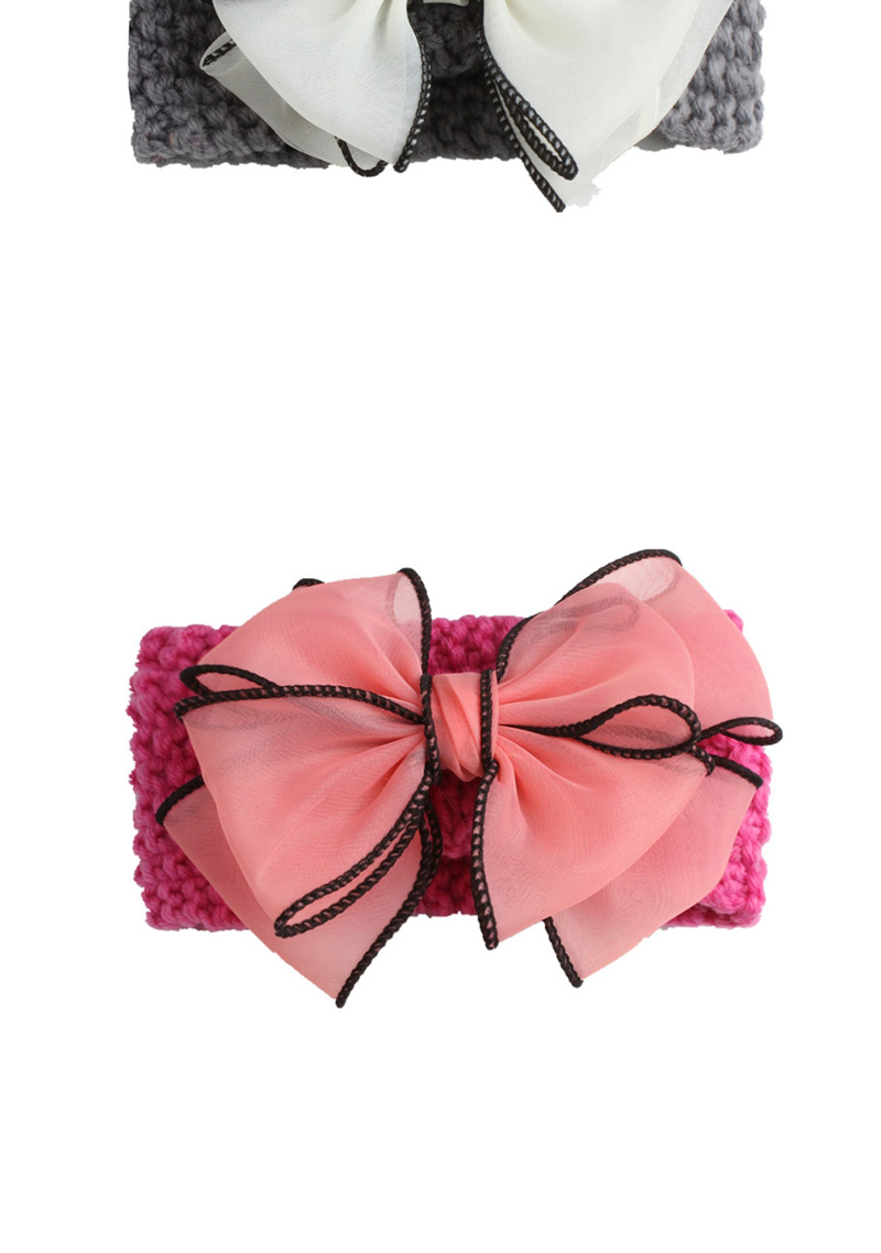 Fashion Pink Chiffon Bow Yarn Children