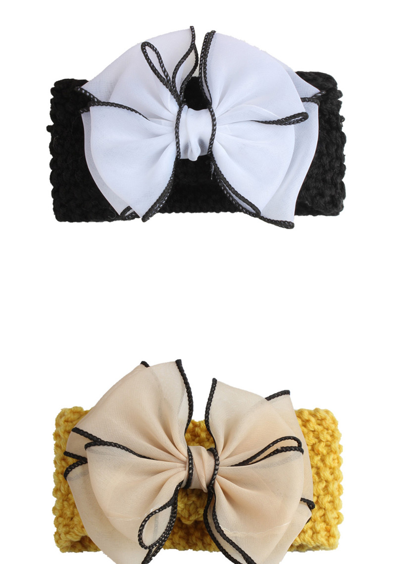 Fashion White + Black Chiffon Bow Yarn Children