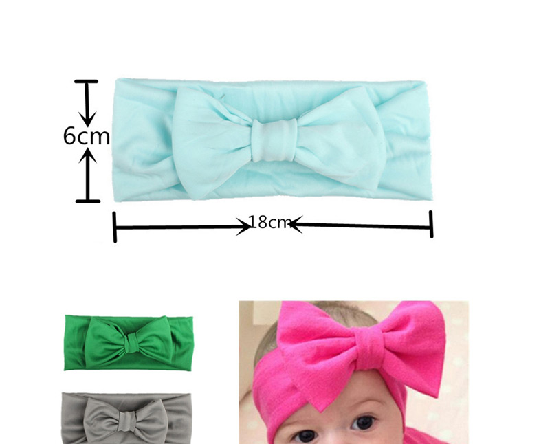 Fashion Light Blue Elastic Cloth Bow Children