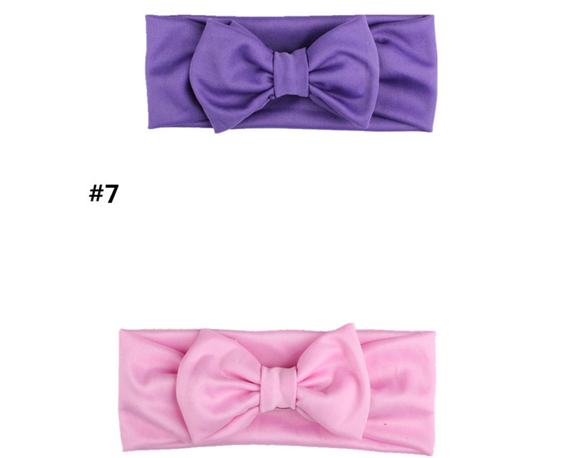 Fashion Purple Elastic Cloth Bow Children
