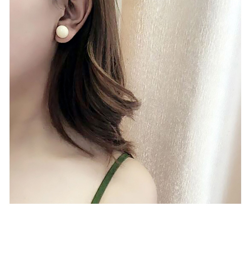 Fashion Beige Acrylic Round Earrings,Stud Earrings