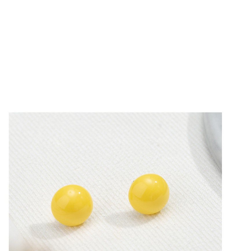 Fashion Yellow Acrylic Round Earrings,Stud Earrings