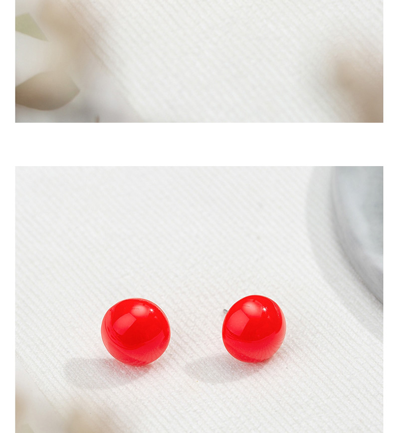 Fashion Red Acrylic Round Earrings,Stud Earrings