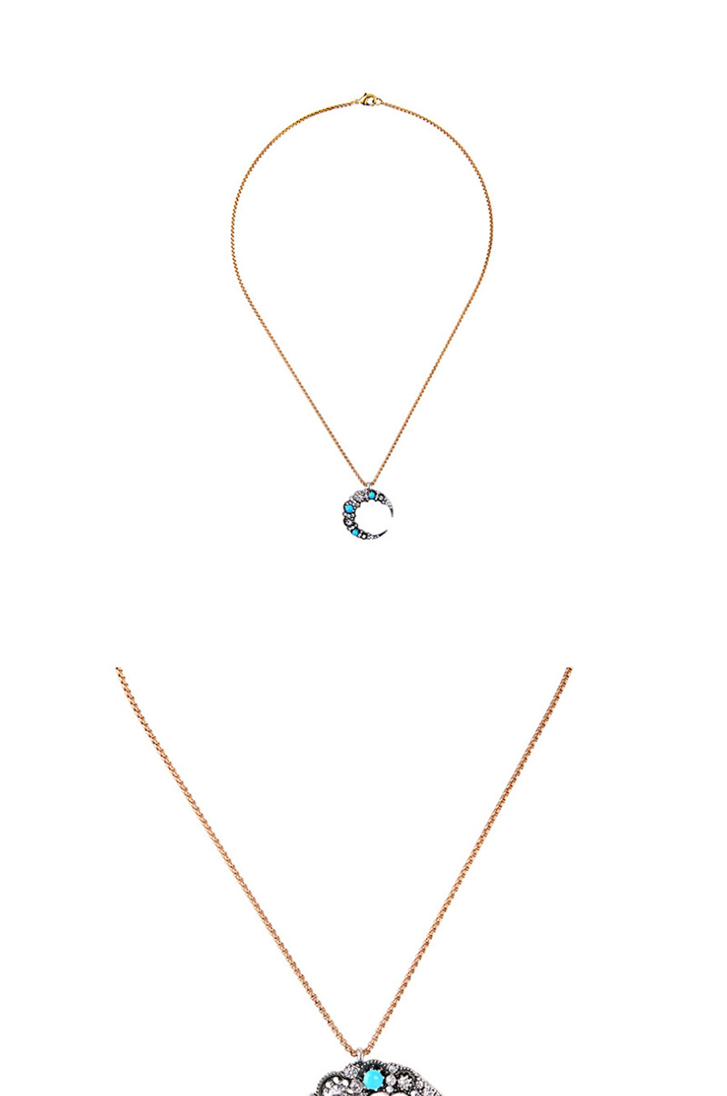 Fashion Transparent Moon Moon Pendant Necklace,Pendants