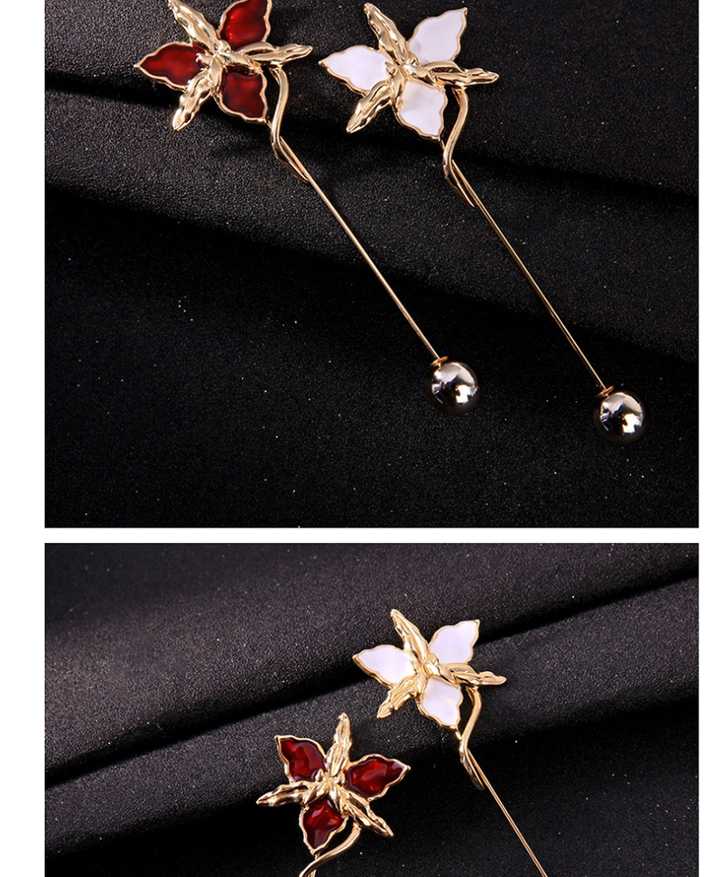 Fashion Red Drip Flower Brooch,Korean Brooches