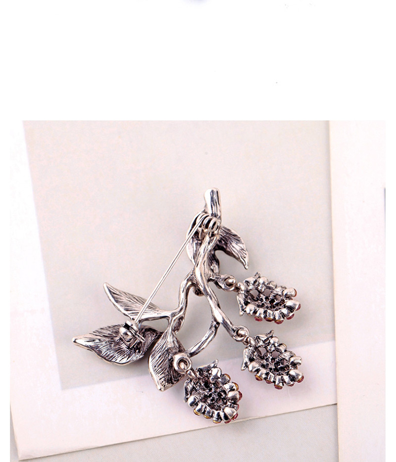 Fashion Silver Drip Oil Leaf Fruit Brooch,Korean Brooches