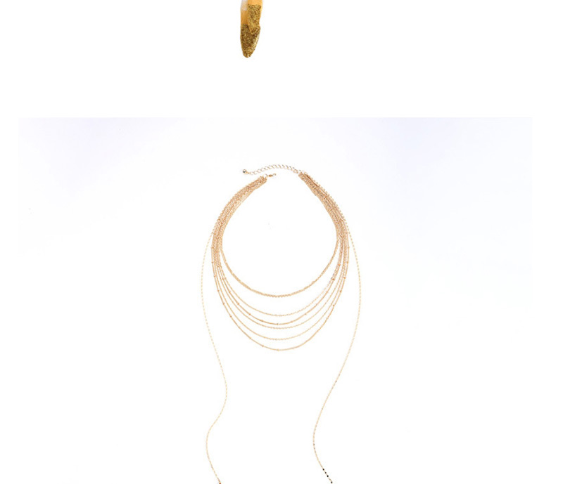 Fashion Gold Multilayer Feather Pendant Necklace,Multi Strand Necklaces