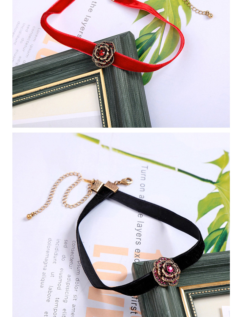 Fashion Black Flower Velvet Collar,Pendants