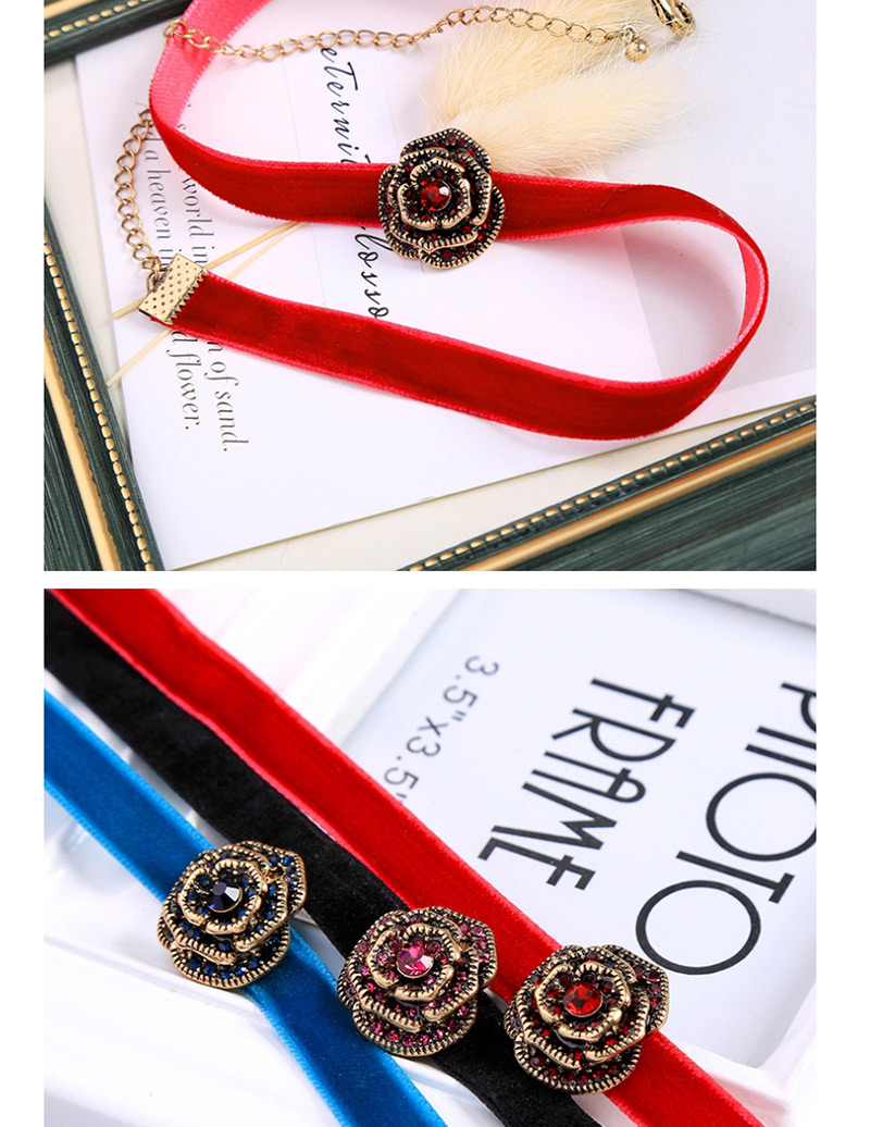 Fashion Red Flower Velvet Collar,Pendants