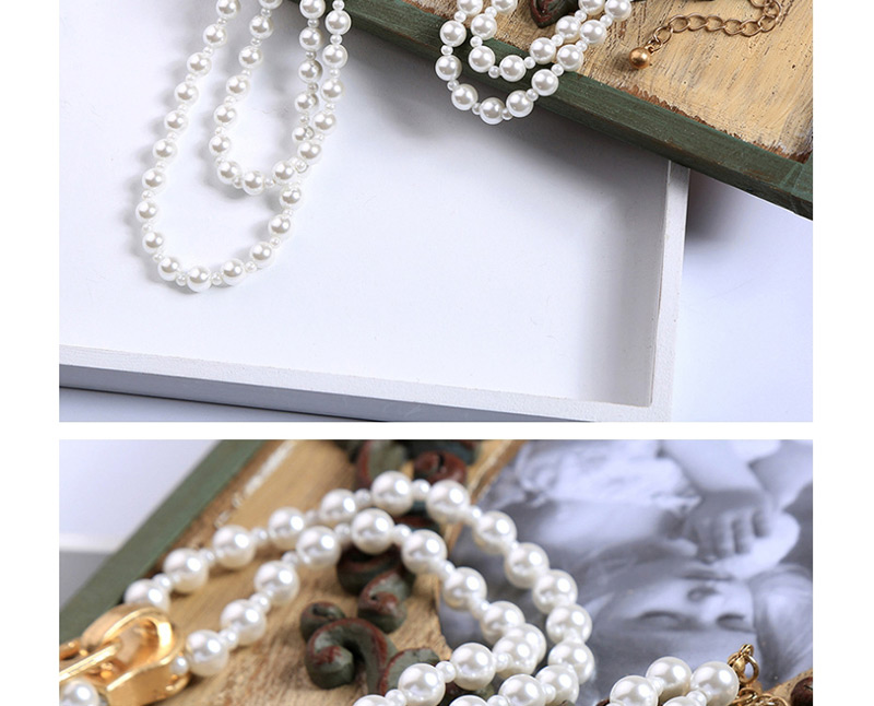 Fashion Pearl Zipper Pearl Bow Necklace,Pendants