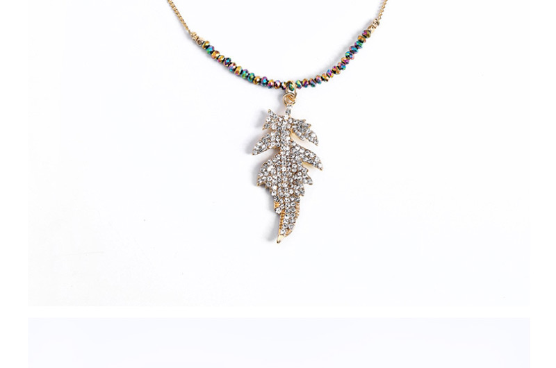 Fashion Black Multi-layer Diamond Leaf Necklace,Multi Strand Necklaces