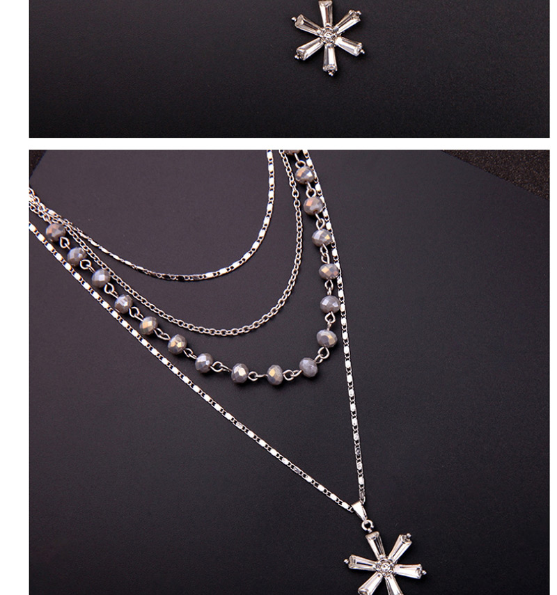 Fashion Silver Star-studded Multi-layer Necklace,Multi Strand Necklaces