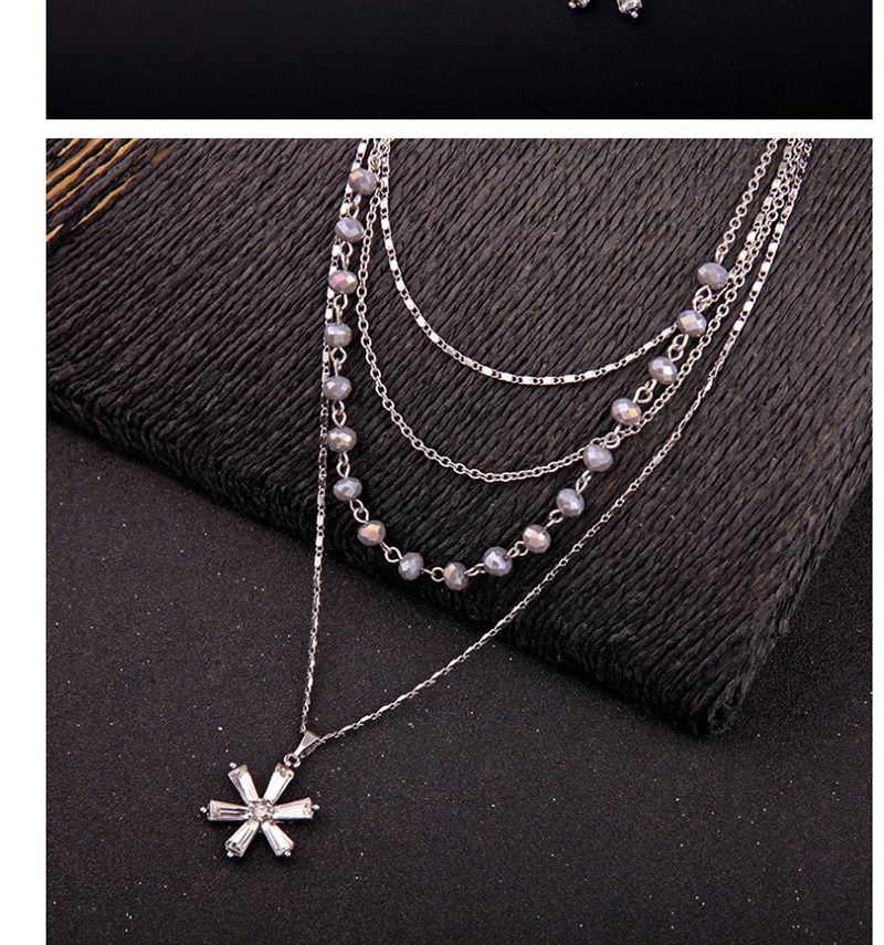 Fashion Silver Star-studded Multi-layer Necklace,Multi Strand Necklaces