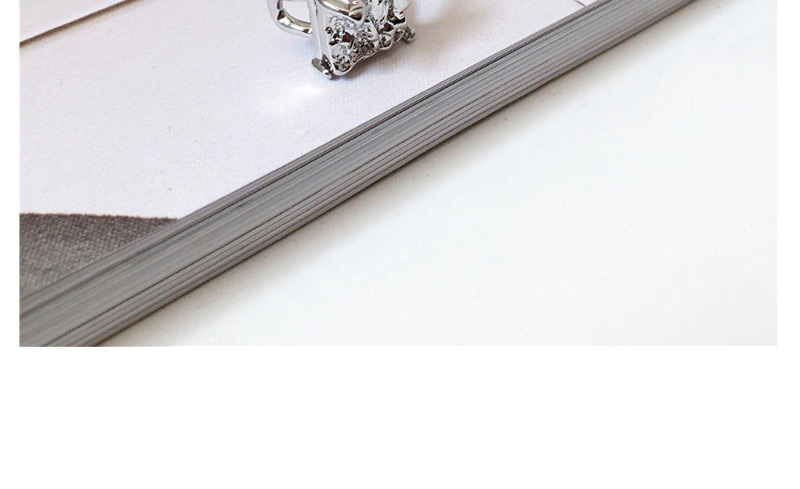 Fashion Silver Irregular Stone Imitation Gemstone Square Open Ring,Fashion Rings