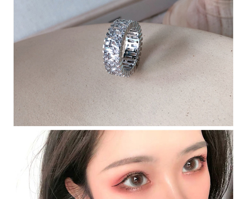 Fashion Silver Zircon Wide-faced Ring,Fashion Rings